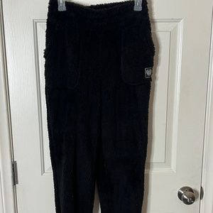 Black fuzzy lounge pants